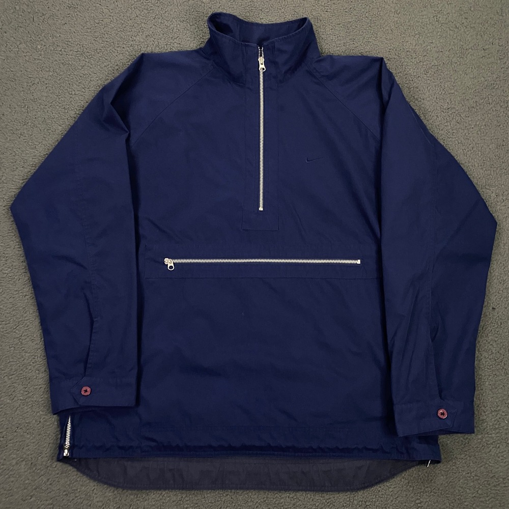 Vintage Y2K Nike Jacket Mens Large Blue Anorak Windbreaker Pullover Swoosh Retro